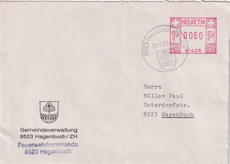 Freistempel Auf Brief Gemeindeverwaltung HAGENBUCH Zürich Mit K-Stempel HAGENBUCH - Postage Meters