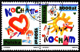 Poland 1992 Fi 3238-3239 Children's Drawings Of Love - Gebruikt