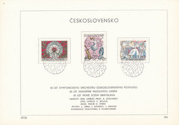 Czechoslovakia / First Day Sheet (1976/06 A) Praha: Symphony Orchestra, Academy Of Performing Arts ... - Théâtre