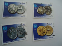 GREECE USED STAMPS  SET  2004 OLYMPIC GAMES  ATHENS   COINS ATHLETES - Estate 2004: Atene - Paralympic