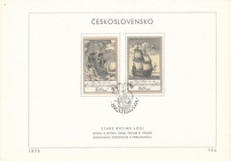 Czechoslovakia / First Day Sheet (1976/10 A) Bratislava: Engravings Ships (Frans Huys, Vaclav Hollar) - Grabados