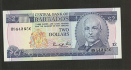 Barbades, 2 Dollars, 1973-1980 ND Issue - Barbados