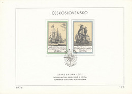 Czechoslovakia / First Day Sheet (1976/10 B) Praha: Engravings Ships (R. N. Feeman, F. Chercau) - Incisioni