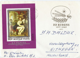 Hongarije Brief Uit 1977 Met Blokje "P.P.Rubens 1577-1640 1977"  (1785 ) - Briefe U. Dokumente