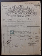 Factory Depot Of The Edelweiss-silver Wash Gloss And Washing Powder - Factura J. Klaksbruu, Wien 1894 - Autres & Non Classés