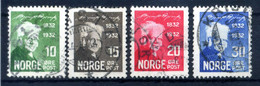 1932 NORVEGIA N.155/158 SET USATO Bjornstjerne Bjornson - Usati
