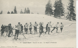 /!\ 1055 CPA  :  Suisse : Leysin-Sport : Course De Skis : Départ à Prafondaz - VS Valais