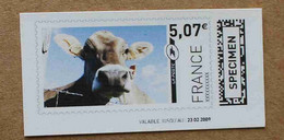 Ti02-01 :  SPECIMEN - Vache 5.07 €  + 5.16 € (autoadhésifs / Autocollants) - Specimen