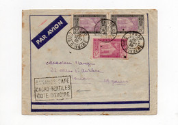 !!! COTE D'IVOIRE, LETTRE PAR AVION DE TABOU POUR TOULOUSE DE 1935 - Covers & Documents