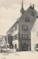 CARTE POSTALE ORIGINALE ANCIENNE : GUEBWILLER MAIRIE (GEBWEILER RATHAUS) ANIMEE HAUT RHIN (68) - Guebwiller