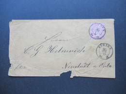 Altdeutschland NDP 30.11.1869 Nr.16 EF 2x Stempel K2 Wurzen Nach Neustadt An Der Orla Mit Ank. Stempel - Covers & Documents