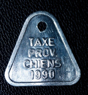 Jeton De Taxe Sur Les Chiens "Année 1990 - Liège (Luik) - Belgique / Belgie" Médaille De Chien - Dog License Tax Tag - Monétaires / De Nécessité