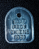 Jeton De Taxe Sur Les Chiens "Année 1991 - Liège (Luik) - Belgique / Belgie" Médaille De Chien - Dog License Tax Tag - Notgeld