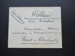 Ungarn / Kroatien 1902 Nach Wohlau Preuss. Schlesien Via Breslau An Herrn Advokaten Emil Von Nitzschwitz - Cartas & Documentos