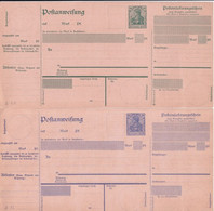 1920 - GERMANIA - CARTES MANDAT POSTAL "POSTANWEISUNG" Mi 43/44 NEUVES - Briefkaarten