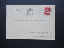 Schweiz 1929 PK / Bücherzettel An Professor Dr. Erich Stenger In Berlin Aus Bern Bücher Antiquariat Brockenhaus - Cartas & Documentos