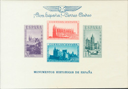 **/*91, 94. 1938. Dos Hojas Bloque (conservación Habitual), Dentada Y Sin Dentar, Ambas En Color Azul. MAGNIFICAS. Edifi - Other & Unclassified