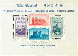 **/*95/97, 95A. 1938. Conjunto De Las Cuatro Hojas Bloque (conservación Habitual) Con Las Sobrecargas En Negro, Azul, Ro - Other & Unclassified