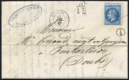 53 - MEUSE /1867 GC 3120 REVIGNY SUR L.A.C. + CACHET FACTEUR + VARIETE (ref 8357d) - 1863-1870 Napoleon III With Laurels