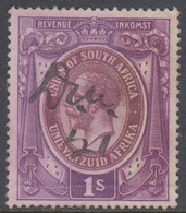 1913-1924. UNION OF SOUTH AFRICA. Georg V. REVENUE INKOMST. 1 S. Fold.  () - JF420377 - Officials