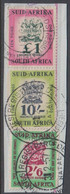 1957. SOUTH AFRICA. REVENUE INKOMST. £ 1 + 10 Sh. + 2/6 Sh. On Small Piece.  () - JF420381 - Dienstzegels