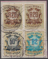 1972. SOUTH AFRICA. REVENUE INKOMST. R 20 + R 20 + R 2 + 50 C. On Small Piece.  () - JF420389 - Oficiales