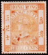 1874. HONG KONG. VICTORIA. STAMP DUTY. THREE CENTS. () - JF420518 - Francobollo Fiscali Postali