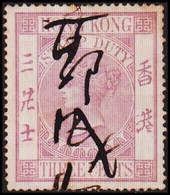 1874. HONG KONG. VICTORIA. STAMP DUTY. THREE CENTS. () - JF420520 - Stempelmarke Als Postmarke Verwendet