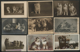 CHATS Ensemble De 18 Cartes Postales Anciennes Dans Un Petit Livret (voir Description) - Cats