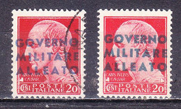 1943 OCCUPAZIONE NAPOLI GOVERNO MILITARE ALLEATO 20 C. NUOVO MNH E USATO - Anglo-american Occ.: Naples