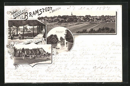 Lithographie Bramstedt In Holstein, Kurhaus Zum Soolbad, Mühlenwerke, Marktplatz Mit Roland - Bad Bramstedt