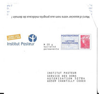 MARIANNE BEAUJARD  - PAP POSTREPONSE INSTITUT PASTEUR CHANTILLY 2008, VOIR DETAIL, NUMERO 08P603, VOIR LES SCANNERS - Prêts-à-poster:Answer/Beaujard