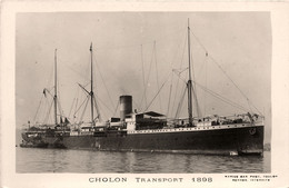 CHOLON * Carte Photo * Bateau Cargo Paquebot Commerce Marine Marchande ? Compagnie Chargeurs Réunis CR - Comercio