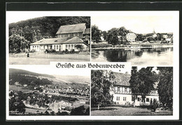 AK Bodenwerder / Weser, Münchhausens Geburtshaus, Solbad, Weserpartie Am Anker - Bodenwerder