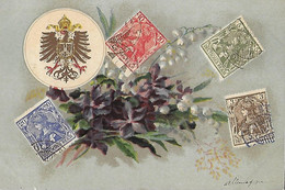 ALLEMAGNE - DEUTSCHES REICH - Représentation Du Timbre - Timbres - Carte Gaufrée - - Briefmarken (Abbildungen)