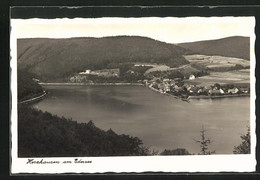 AK Herzhausen Am Edersee, Blick Auf Den See, Bahnstation Und Das Dorf - Edersee (Waldeck)