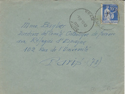 1939- Enveloppe Affr. F M N°10 Oblit. Cad Rotoplan De BRAM / AUDE  ( Camp De Réfugiés Espagnols ) - Oorlog 1939-45