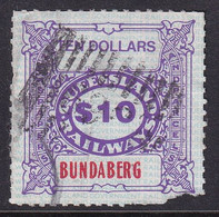 Queensland Railway Parcel Stamp $10 BUNDERBERG - Otros & Sin Clasificación