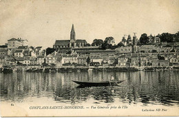 CPA De Conflans-Ste-Honorine - Vue Générale Prise De L'Ile Avec Barque. - Conflans Saint Honorine