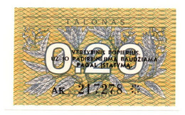 Lituania - 0.20 Talonas 1991    +++++++ - Lituania