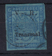 Transvaal: 1877/79   Eagle 'V. R. Transvaal' OVPT    SG121    6d   Blue/blue  [Imperf]   Used - Transvaal (1870-1909)