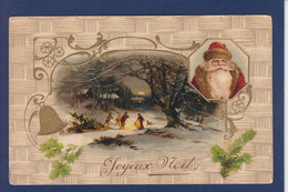 CPA Père Noël Santa Claus écrite Gaufré Embossed - Santa Claus