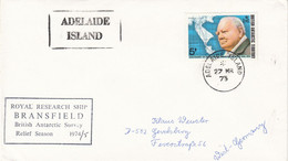 British Antarctic Territorry (BAT) 1975 Cover Ca Adelaide Island 27 MR 75 (52438) CA RRS Bransfield - Covers & Documents
