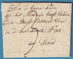 Lac 1820 Datée De Harelbeke Marque KORTRYK + "3" Pour Gend - 1815-1830 (Periodo Holandes)