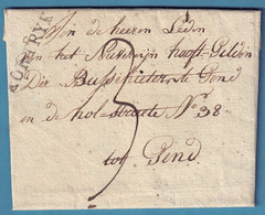 Lac 1820 Datée De Harelbeke Marque KORTRYK + "3" Pour Gend - 1815-1830 (Hollandse Tijd)