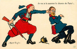 WW1 Guerre 14/18 War * CPA Illustrateur Mass'beuf * Satirique Caricature * Casque à Pointe Guillaume - Oorlog 1914-18