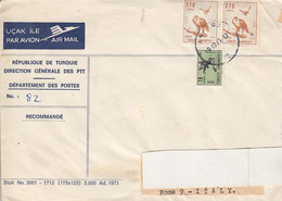 TURCHIA  1973 - Unificato A 56 - Fauna - Rapace - Uccelli - Lettres & Documents