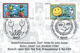 GERMANY GERMANIA ALLEMAGNE 2008 FDC Card MiNo 2665 & 2668, Europa Serie "Post", James Rizzi Greetings For Every Occasion - FDC: Buste