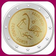 2 EURO 2021 ESTLAND Estonia Finno Ugric Peoples DINO , ANIMAL, Bird  Münze UNC FROM MINT ROLL - Estonie