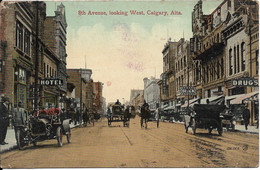 CANADA - CALGARY - ALBERTA : 8th Avenue, Looking West. Belle Animation. CPA  Colorisée Rare. - Calgary